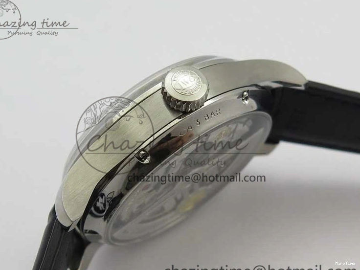 MIROTIME 0211 Portuguese Real PR Real Annual Calendar IW503502 ZF 1:1 Best Edition Black Dial Steel Markers on Black Leather Strap A StreetReady 7134